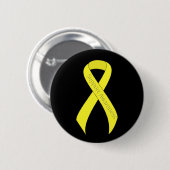 Ondersteuning voor geel lint ronde button 5,7 cm (Voorkant /achterkant)