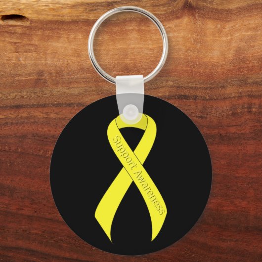 Ondersteuning voor geel lint sleutelhanger (Voorkant)
