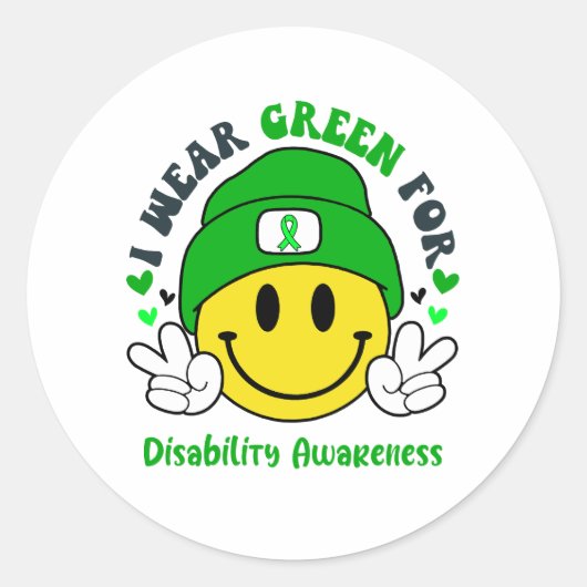 Ondersteuning voor gehandicaptenbewustzijn ronde sticker (Voorkant)