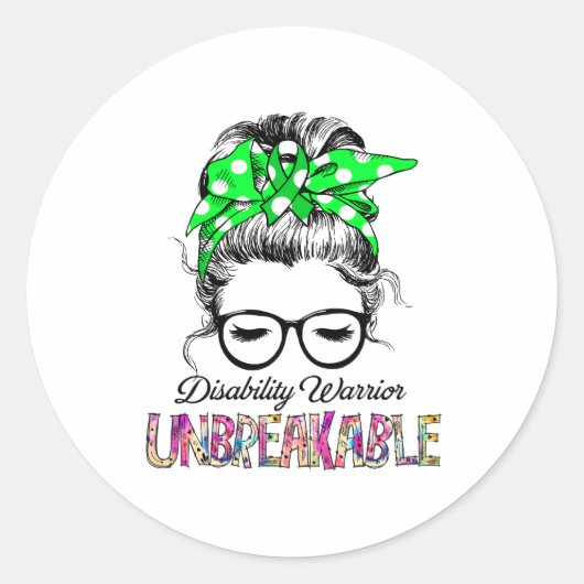 Ondersteuning voor gehandicaptenbewustzijn ronde sticker (Voorkant)