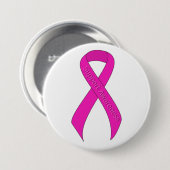 Ondersteuning voor hot-roze lint ronde button 7,6 cm (Voorkant /achterkant)