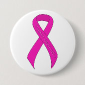Ondersteuning voor hot-roze lint ronde button 7,6 cm (Voorkant)