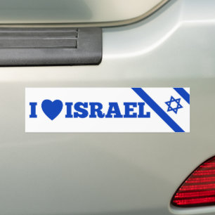 Ondersteuning voor Israël I Love Israel Bumpersticker