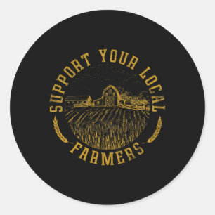  ondersteuning voor je lokale boeren die Boerderij Ronde Sticker