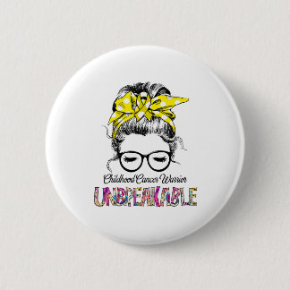 Ondersteuning voor kinderkanker - Koolstofonderste Ronde Button 5,7 Cm