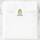 Ondersteuning voor kinderkanker - Koolstofonderste Ronde Sticker (Tas)