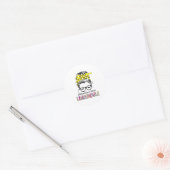 Ondersteuning voor kinderkanker - Koolstofonderste Ronde Sticker (Envelop)