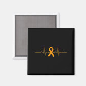Ondersteuning voor Leukemie Bewustheid oranje Ribb Magneet (Voorkant / Achterkant)