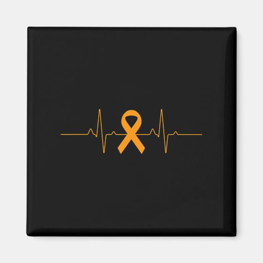 Ondersteuning voor Leukemie Bewustheid oranje Ribb Magneet (Voorkant)