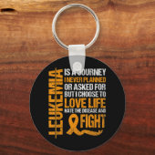 Ondersteuning voor Leukemie Bewustheid oranje Ribb Sleutelhanger (Voorkant)