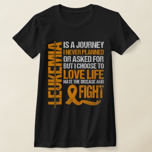 Ondersteuning voor Leukemie Bewustheid oranje Ribb T-shirt (Laagn)