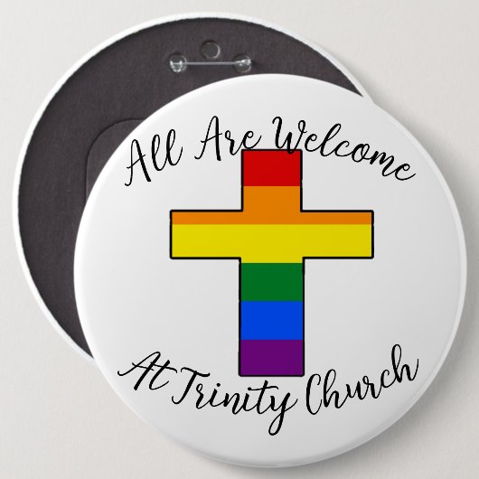 Ondersteuning voor LGBT Christelijk Ronde Button 6,0 Cm (Voorkant /achterkant)