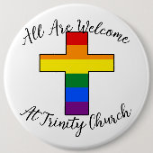 Ondersteuning voor LGBT Christelijk Ronde Button 6,0 Cm (Voorkant)