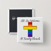 Ondersteuning voor LGBT Christelijk Vierkante Button 5,1 Cm (Voorkant /achterkant)
