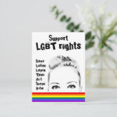Ondersteuning voor LGBT Rights Woman's Face and Ra Briefkaart (Staand voorkant)