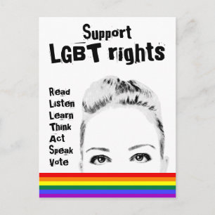 Ondersteuning voor LGBT Rights Woman's Face and Ra Briefkaart