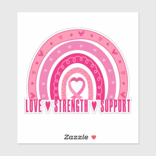 Ondersteuning voor live-kracht Roze regenboogStick Sticker (Vel)