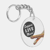 Ondersteuning voor Live Music Drum Sticks Musician Sleutelhanger (Voorkant Links)