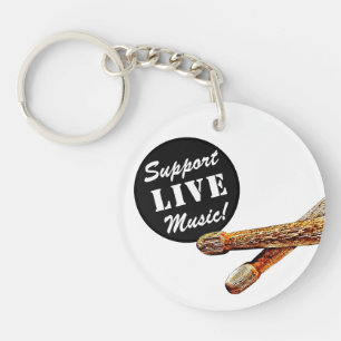 Ondersteuning voor Live Music Drum Sticks Musician Sleutelhanger