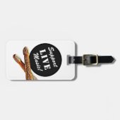 Ondersteuning voor Live Music Drumstick Rock Band  Bagagelabel (Voorkant horizontaal)