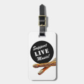 Ondersteuning voor Live Music Drumstick Rock Band  Bagagelabel (Voorkant verticaal)