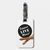 Ondersteuning voor Live Music Drumstick Rock Band  Bagagelabel (Achterkant verticaal)