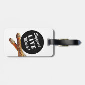 Ondersteuning voor Live Music Drumstick Rock Band  Bagagelabel (Achterkant horizontaal)