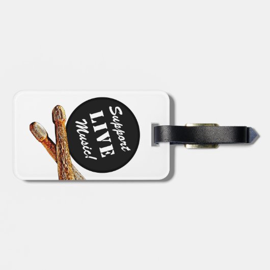 Ondersteuning voor Live Music Drumstick Rock Band  Bagagelabel (Achterkant horizontaal)