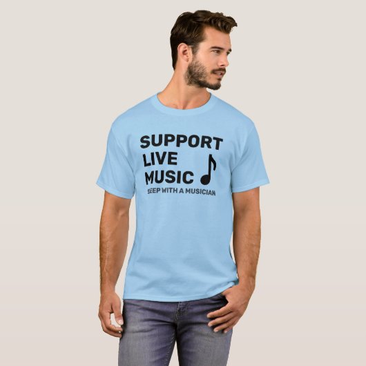 Ondersteuning voor Live Music Plus Statement T-Shi T-shirt (Voorkant volledig)