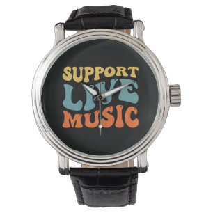 Ondersteuning voor live muziek - Retro Typography Horloge