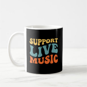 Ondersteuning voor live muziek - Retro Typography Koffiemok