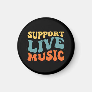 Ondersteuning voor live muziek - Retro Typography  Magneet