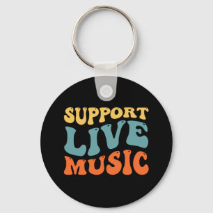 Ondersteuning voor live muziek - Retro Typography  Sleutelhanger
