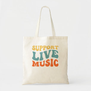Ondersteuning voor live muziek - Retro Typography  Tote Bag