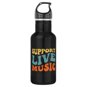 Ondersteuning voor live muziek - Retro Typography Waterfles