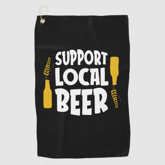 Ondersteuning voor lokale bier golfhanddoek (Voorkant)