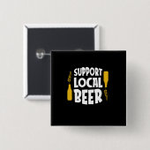 Ondersteuning voor lokale bier vierkante button 5,1 cm (Voorkant /achterkant)