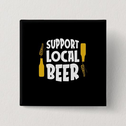 Ondersteuning voor lokale bier vierkante button 5,1 cm (Voorkant)