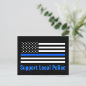 Ondersteuning voor lokale politie Thin Blue Line Briefkaart (Staand voorkant)