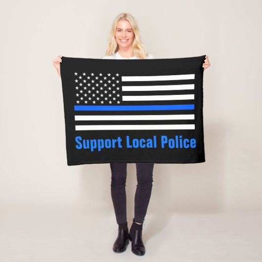Ondersteuning voor lokale politie Thin Blue Line Fleece Deken (In situ)