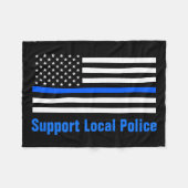 Ondersteuning voor lokale politie Thin Blue Line Fleece Deken (Voorkant (Horizontaal))