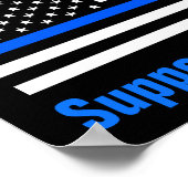 Ondersteuning voor lokale politie Thin Blue Line Poster (Hoek)