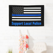 Ondersteuning voor lokale politie Thin Blue Line Spandoek (Insitu)