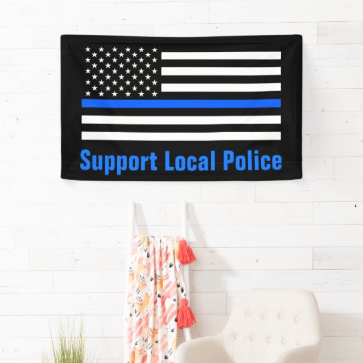 Ondersteuning voor lokale politie Thin Blue Line Spandoek (Insitu)