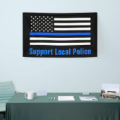 Ondersteuning voor lokale politie Thin Blue Line Spandoek (Beurs)