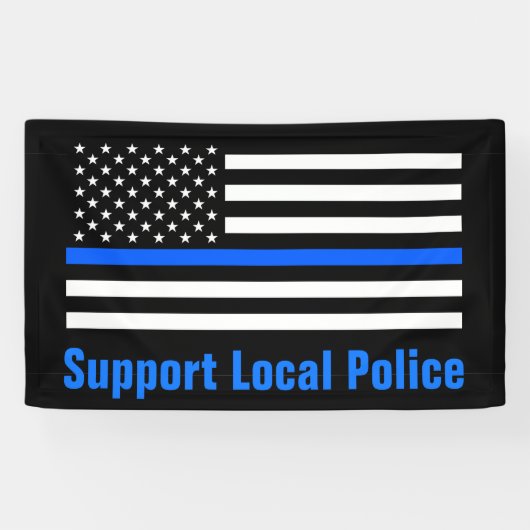 Ondersteuning voor lokale politie Thin Blue Line Spandoek (Horizontaal)