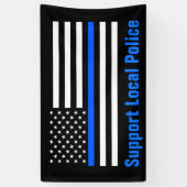 Ondersteuning voor lokale politie Thin Blue Line Spandoek (Verticaal)