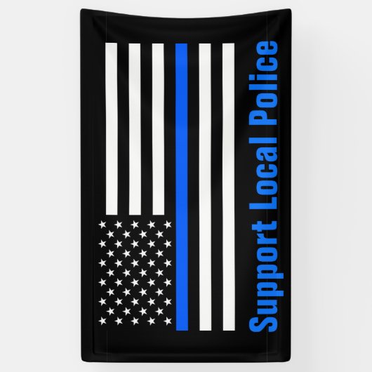 Ondersteuning voor lokale politie Thin Blue Line Spandoek (Verticaal)