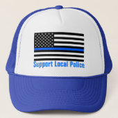 Ondersteuning voor lokale politie Thin Blue Line Trucker Pet (Voorkant)