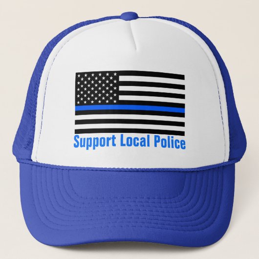 Ondersteuning voor lokale politie Thin Blue Line Trucker Pet (Voorkant)